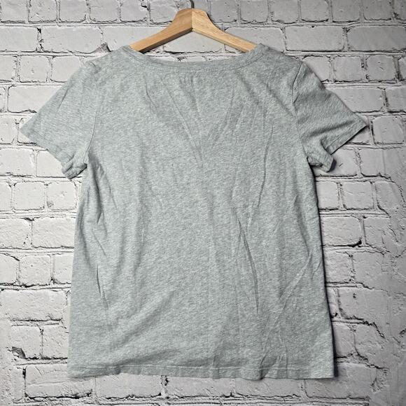 Gap Organically Grown Cotton Gray V Neck Short Sleeve 100% Cotton Tshirt Size M - Picture 6 of 10